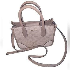 Nine West "Aidenne" tan Faux Leather Handbag/Purse W/Crossbody Strap